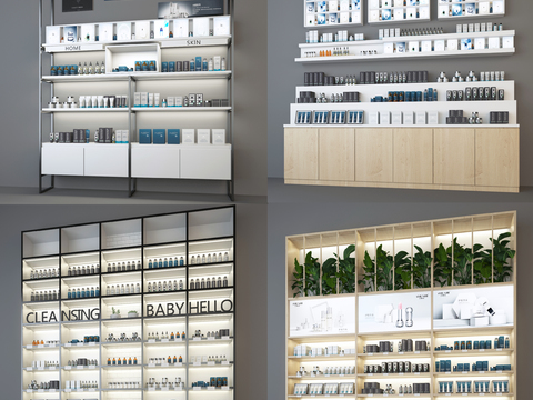 Modern Skin Care Products Counter Display Cabinet