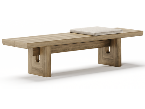 Nordic Simple Solid Wood Fabric Bench Free