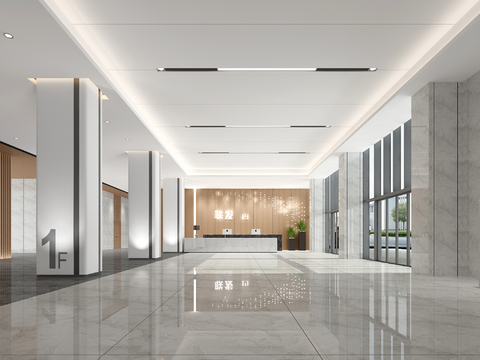 Modern Office Lobby Front Desk