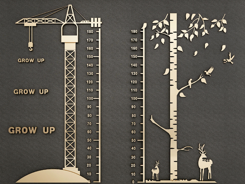 Children's High Sticker for Modern Tower Crane Trees