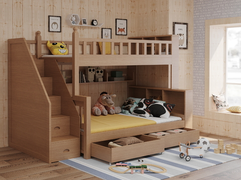 Modern double bed for children