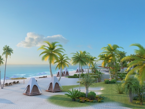 Modern Seaside Beach Landscape