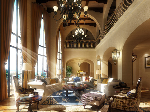 European Villa Living Room