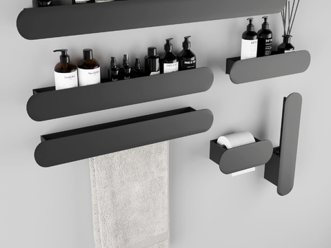 Modern towel rack toiletries