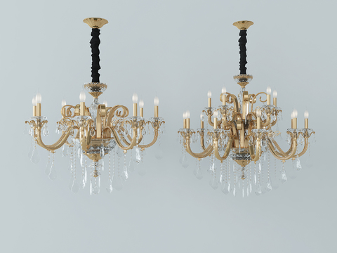 European-style metal candle holder chandelier