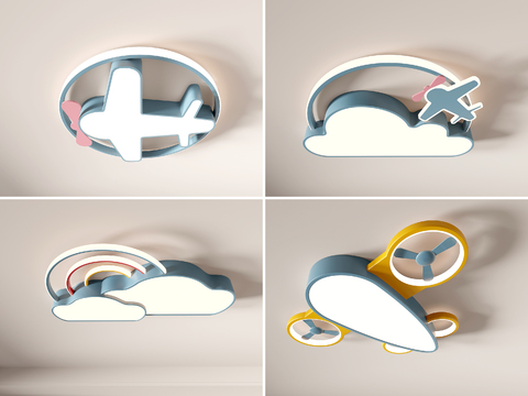 Modern children's aircraft ceiling lamp