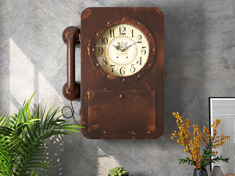 American Vintage Telephone Decorative Wall Clock