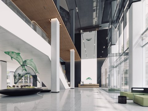 Business lobby of modern office building