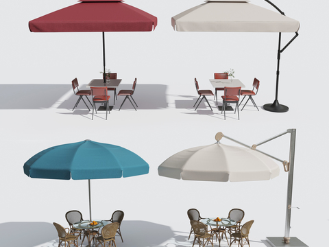 Modern umbrellas awning outdoor tables and chairs