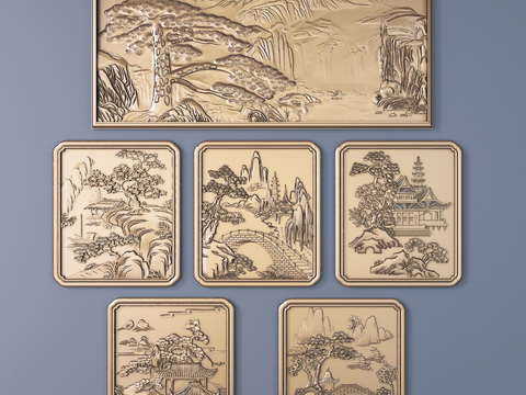 New Chinese Metal Landscape Relief