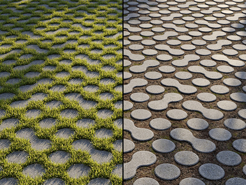 Modern Lawn Tile Sidewalk