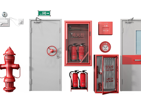 Modern fire door fire tool combination