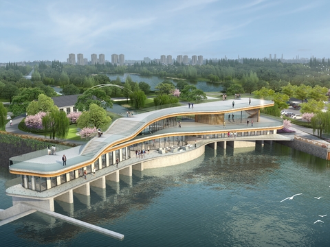 lakeside park sightseeing platform psd