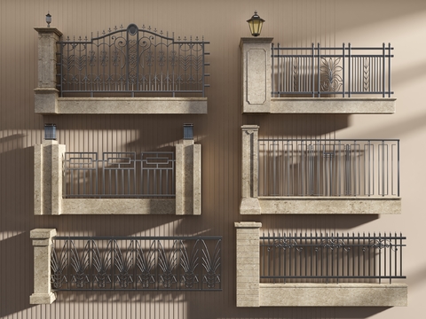 European-style wrought iron fence