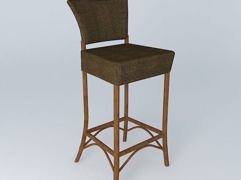 Nordic Simple Solid Wood Rattan Bar Chair Free