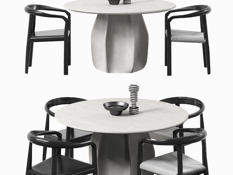 Molteni & C Modern Round Dining Table and Chair