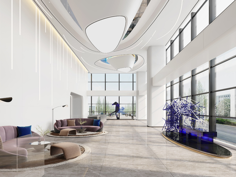 Business lobby of modern office building