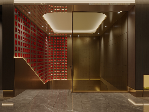 Chinese restaurant corridor staircase aisle