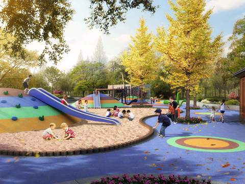 modern parent-child park landscape psd