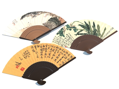 Neo-Chinese Style Fan Folding Fan Wall Decoration