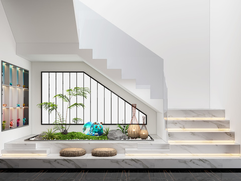 Modern Staircase Landscape Plants