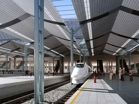 modern high speed railway station psd