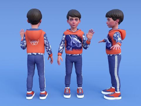 Modern Cartoon Boy Character Free