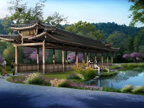 Neo-Chinese Style pavilion pavilion psd