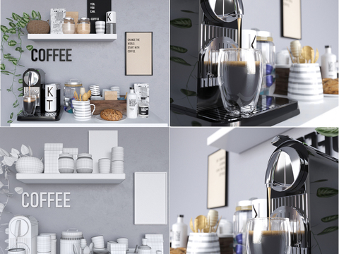 Modern kitchenware coffee machine combination