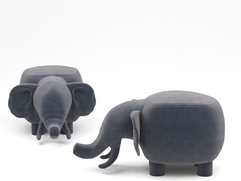 Modern minimalist cartoon elephant children's chair free