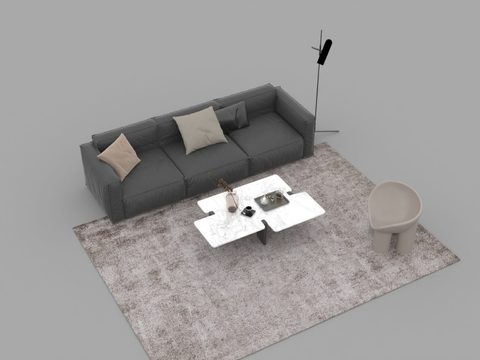 Modern Minimalist Leather Sofa Combo Free