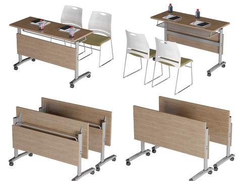 Modern folding training table and chair