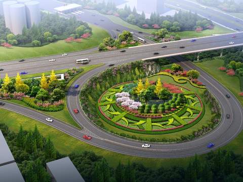 modern ring road bridge landscape psd