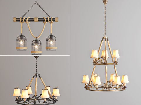 Moooi industrial wind rope chandelier