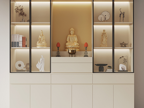 Affordable Luxury Style Buddha Style Cabinet