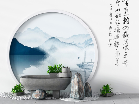 New Chinese landscape gardening sketch