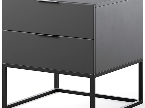 Modern black bedside table