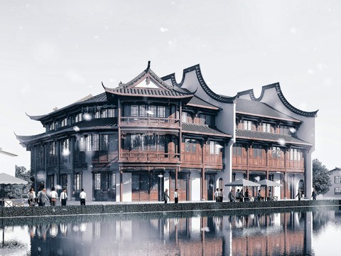 Chinese-style ancient commercial street