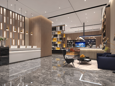 Modern Hotel Lobby Reception Area