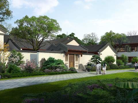 New Chinese Garden Landscape psd