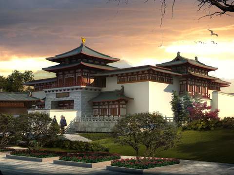 chinese temple landscape psd