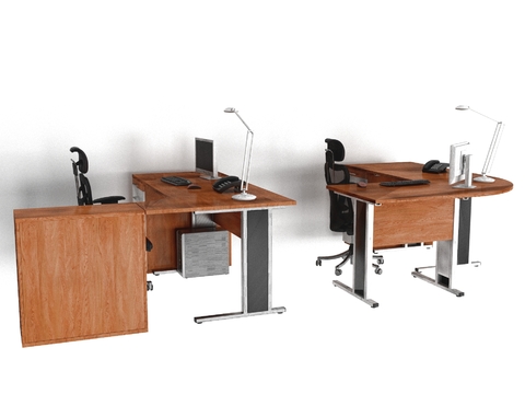 Modern solid wood office desk and chair free