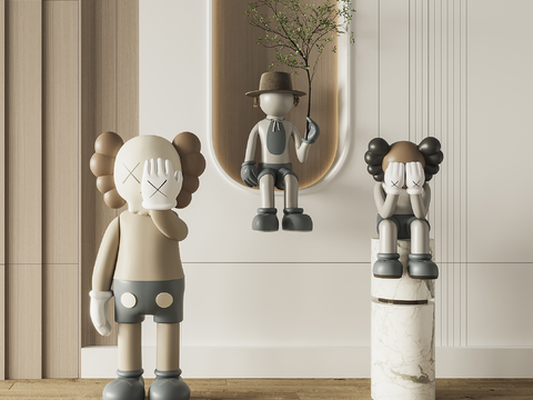 Modern KAWS Sculpture Installation