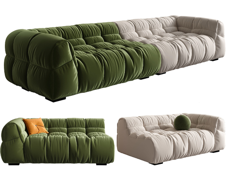 Roche Bobois color block soft sofa