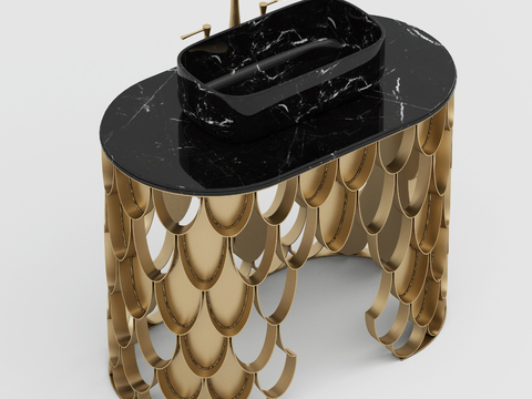 Modern Affordable Luxury Style Stainless Steel Marble Washstand Free