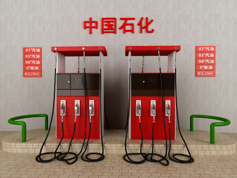 Modern gas station refueling equipment