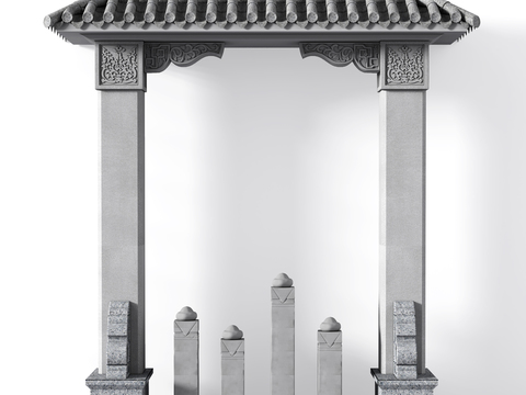 Neo-Chinese Style stone arch stone column