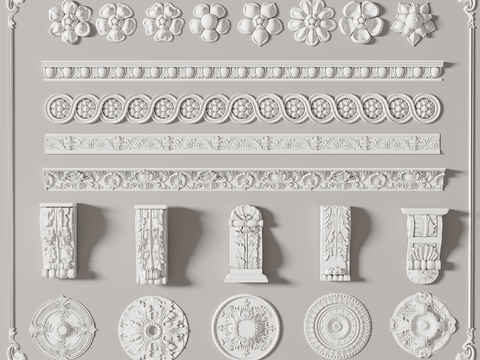 European-style gypsum carving