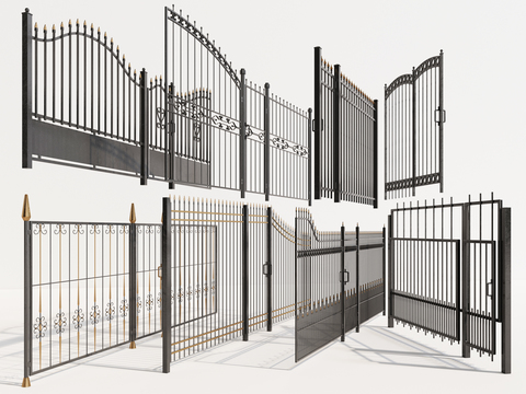 European-style wrought iron guardrail fence