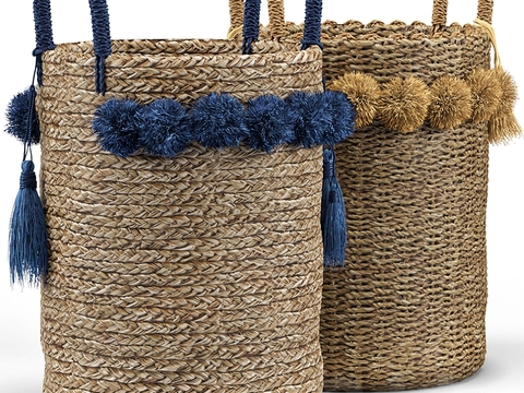 Natural wind rope storage basket